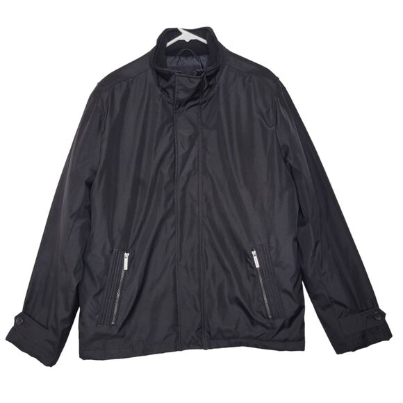 London Fog Black Water Resistant Insulated Zip Snap Closure Jacket Size Large - Picture 1 of 11